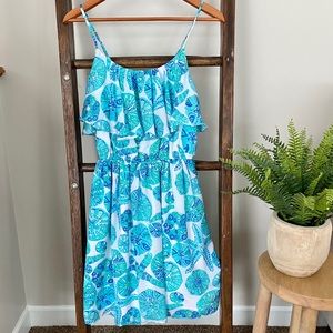 LILLY PULITZER Sea Urchin Flounce Dress Medium